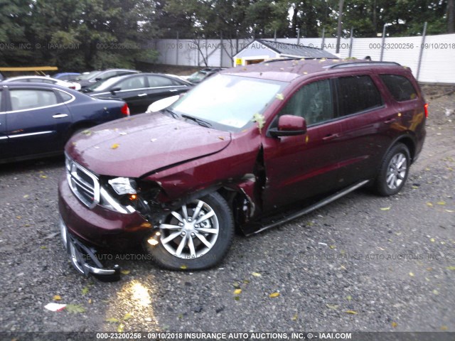 1C4RDJAG2JC483102 - 2018 DODGE DURANGO SXT BURGUNDY photo 2