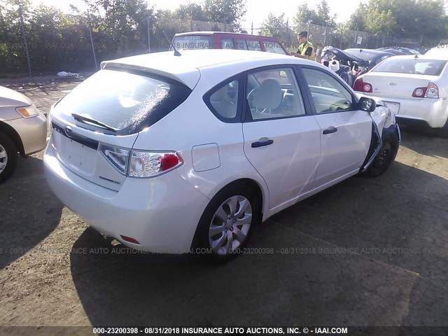 JF1GH61608H804959 - 2008 SUBARU IMPREZA 2.5I WHITE photo 4