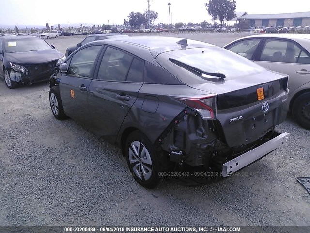 JTDKBRFU7J3058303 - 2018 TOYOTA PRIUS GRAY photo 3