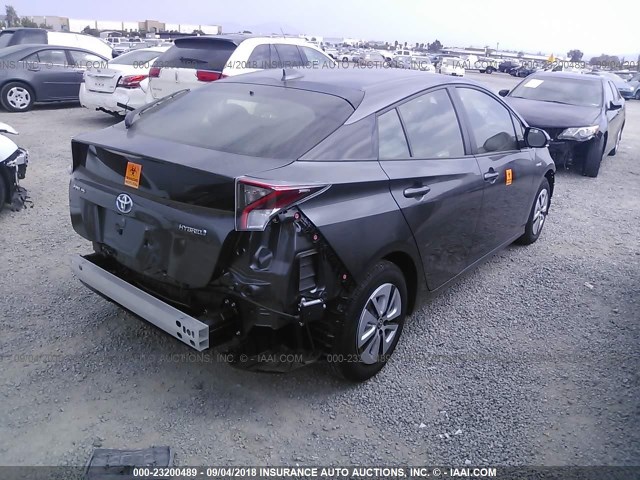 JTDKBRFU7J3058303 - 2018 TOYOTA PRIUS GRAY photo 4