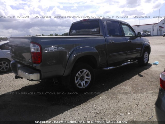 5TBET34126S542779 - 2006 TOYOTA TUNDRA DOUBLE CAB SR5 GRAY photo 4