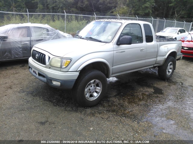 5TESN92N31Z832490 - 2001 TOYOTA TACOMA XTRACAB PRERUNNER ვერცხლისფერი ფოტო 2
