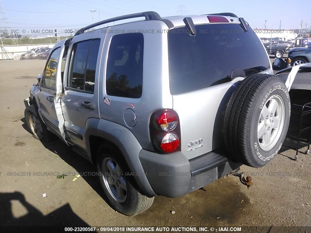 1J4GL48K26W233431 - 2006 JEEP LIBERTY SPORT SILVER photo 3