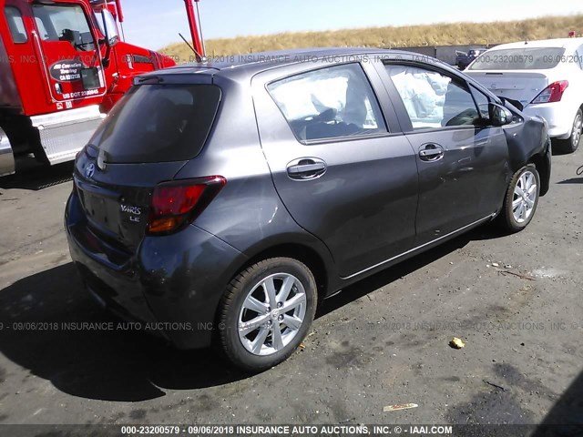 VNKKTUD30GA057502 - 2016 TOYOTA YARIS L/LE/SE GRAY photo 4