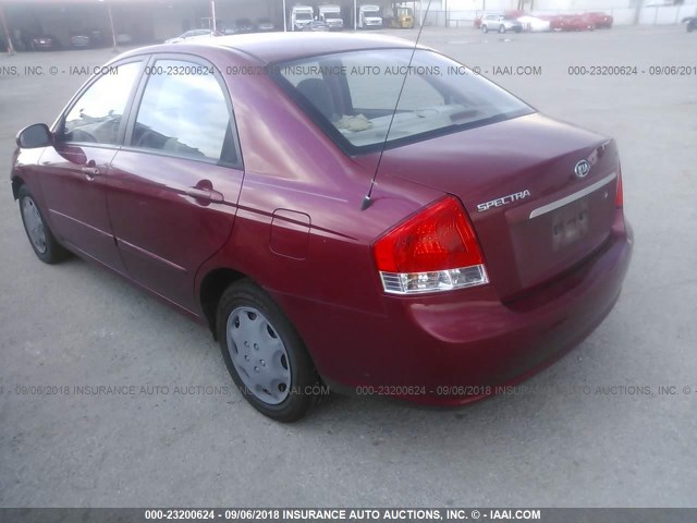 KNAFE121785519470 - 2008 KIA SPECTRA EX/LX/SX MAROON photo 3