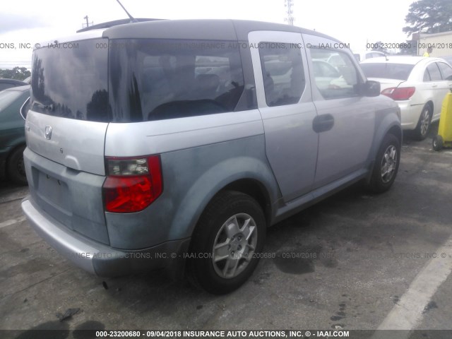 5J6YH28385L027193 - 2005 HONDA ELEMENT LX SILVER photo 4