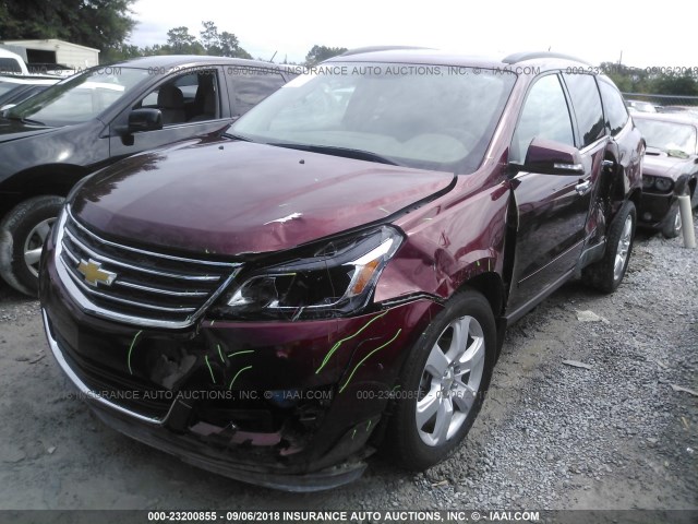 1GNKRGKD3HJ130133 - 2017 CHEVROLET TRAVERSE LT RED photo 2