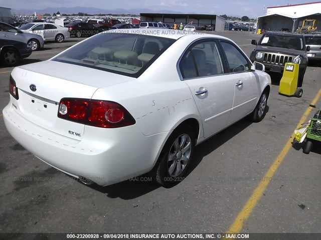 KNAGE124075094851 - 2007 KIA OPTIMA LX/EX WHITE photo 4