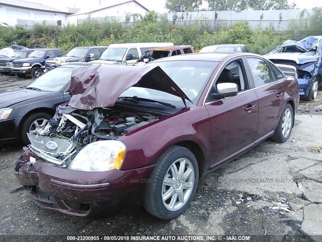 1FAHP25147G124694 - 2007 FORD FIVE HUNDRED LIMITED RED photo 2