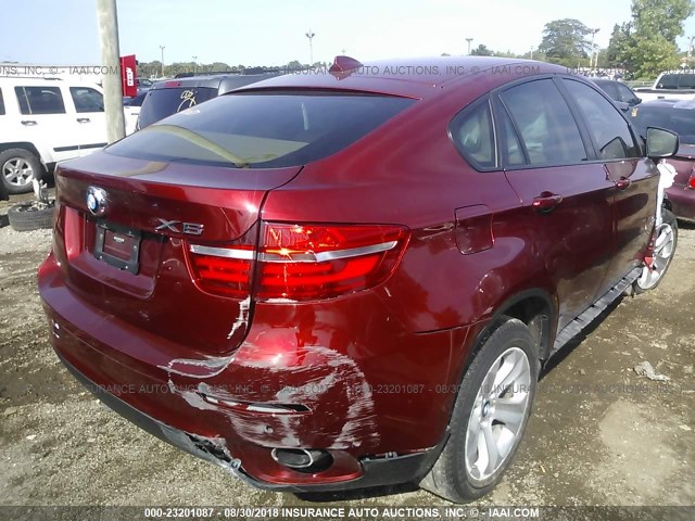 5UXFG2C51DL785771 - 2013 BMW X6 XDRIVE35I RED photo 4