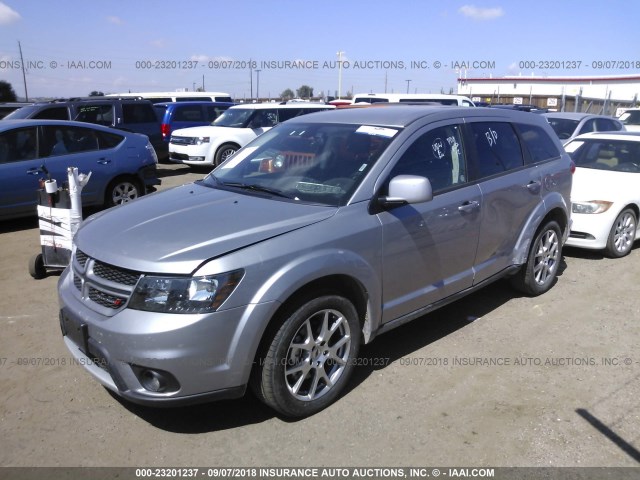 3C4PDDEG1JT464418 - 2018 DODGE JOURNEY GT SILVER photo 2