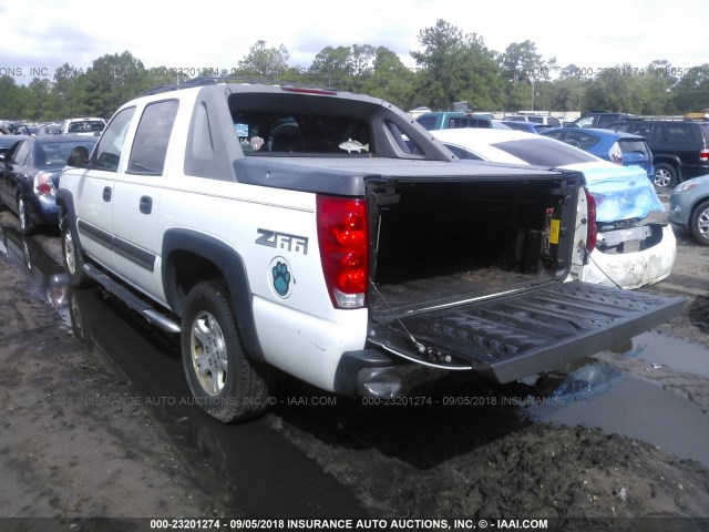 3GNEC12T14G335139 - 2004 CHEVROLET AVALANCHE C1500 WHITE photo 3