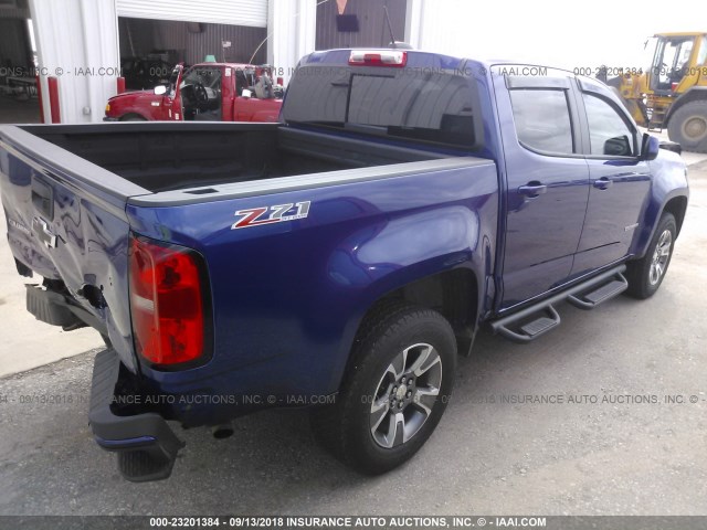 1GCGTDE31G1201605 - 2016 CHEVROLET COLORADO Z71 BLUE photo 4