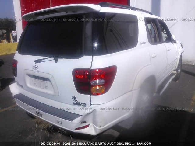 5TDZT38A33S168830 - 2003 TOYOTA SEQUOIA LIMITED WHITE photo 4