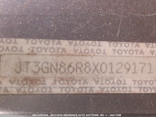 JT3GN86R8X0129171 - 1999 TOYOTA 4RUNNER SR5 SILVER photo 9