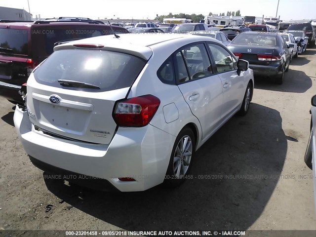 JF1GPAC60E8238400 - 2014 SUBARU IMPREZA PREMIUM WHITE photo 4