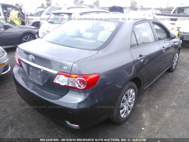 2T1BU4EE1CC805055 - 2012 TOYOTA COROLLA S/LE GRAY photo 4