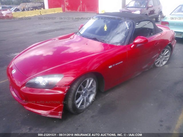 JHMAP21425S008429 - 2005 HONDA S2000 RED photo 2