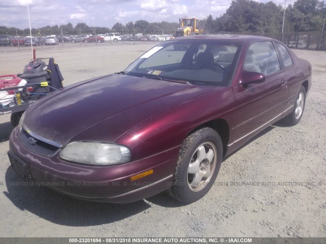 2G1WW12M7T9299455 - 1996 CHEVROLET MONTE CARLO LS BURGUNDY photo 2