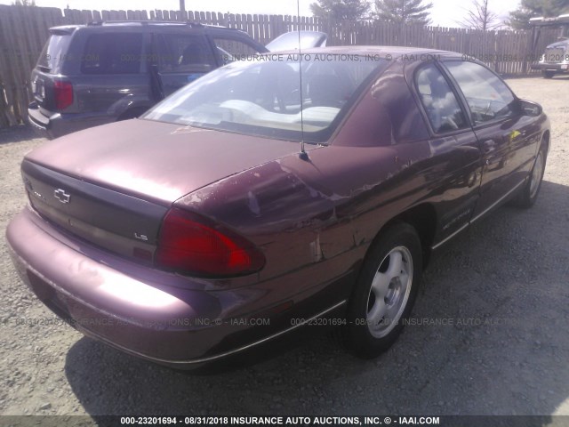 2G1WW12M7T9299455 - 1996 CHEVROLET MONTE CARLO LS BURGUNDY photo 4