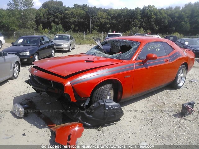 2B3CJ5DT0AH228834 - 2010 DODGE CHALLENGER R/T ORANGE photo 2