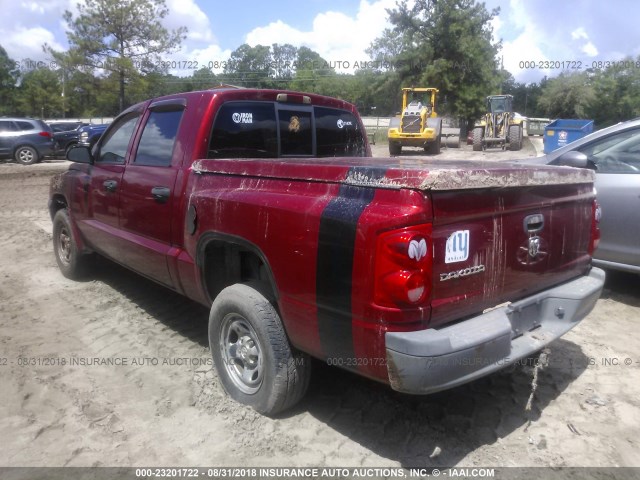 1D7HW28K56S525433 - 2006 DODGE DAKOTA QUAD/ST RED photo 3