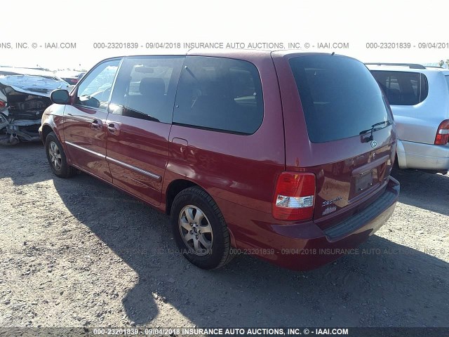 KNDUP131546532466 - 2004 KIA SEDONA EX/LX RED photo 3