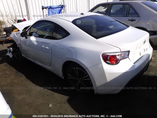 JF1ZNAA11D2727864 - 2013 TOYOTA SCION FR-S WHITE photo 3