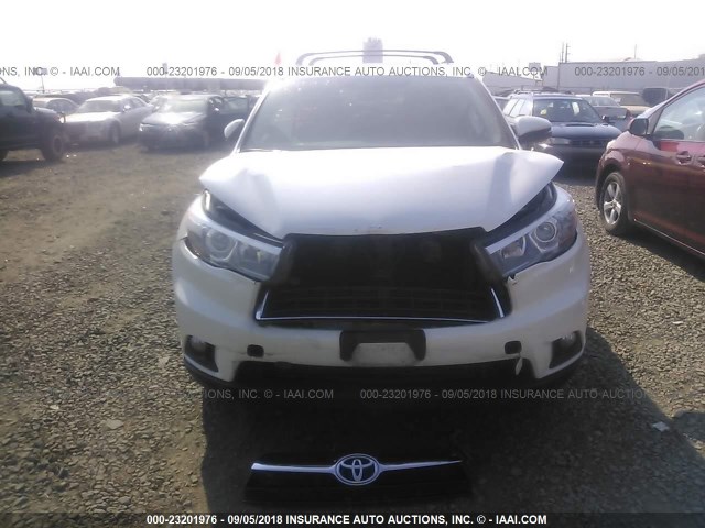 5TDJKRFH5FS187676 - 2015 TOYOTA HIGHLANDER XLE 白色 照片 6