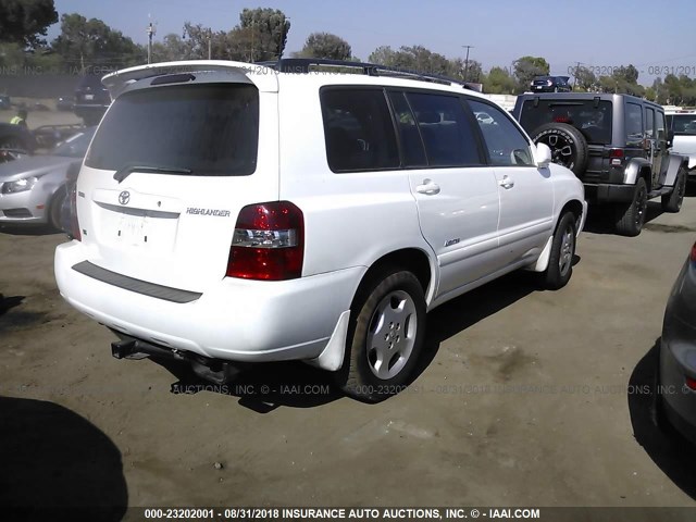 JTEDP21A170137096 - 2007 TOYOTA HIGHLANDER SPORT/LIMITED WHITE photo 4