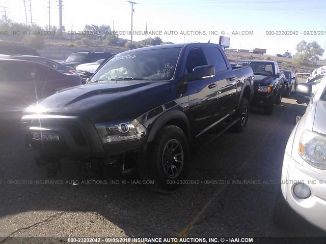 1C6RR7YT0HS529704 - 2017 RAM 1500 REBEL BLACK photo 2