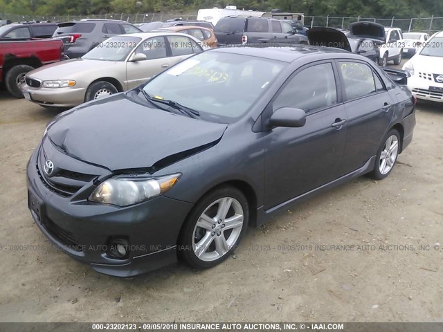 2T1BU4EE4DC924283 - 2013 TOYOTA COROLLA S/LE GRAY photo 2