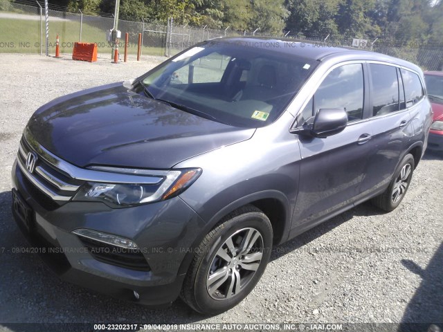 5FNYF6H76GB102758 - 2016 HONDA PILOT EXLN GRAY photo 2