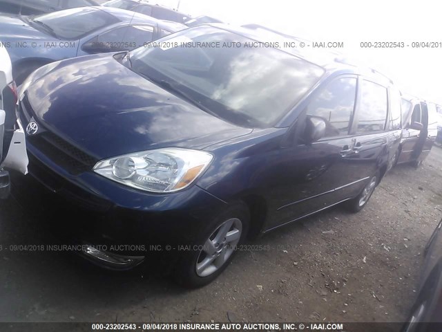 5TDZA23C65S221483 - 2005 TOYOTA SIENNA CE/LE BLUE photo 2