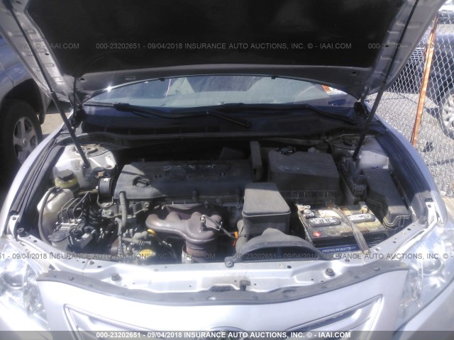 4T1BE46K48U261187 - 2008 TOYOTA CAMRY CE/LE/XLE/SE SILVER photo 10