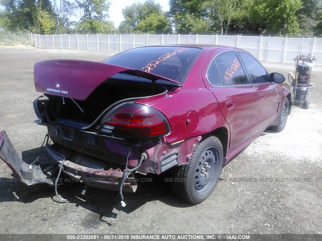 1G2NF52E74M558165 - 2004 PONTIAC GRAND AM SE1 MAROON photo 4