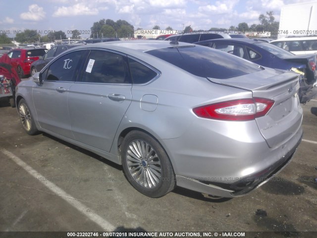 3FA6P0K96DR246421 - 2013 FORD FUSION TITANIUM SILVER photo 3