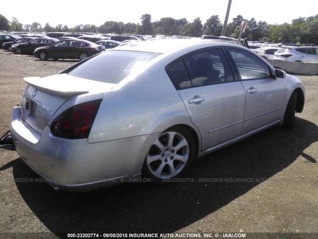 1N4BA41E18C824533 - 2008 NISSAN MAXIMA SE/SL SILVER photo 4