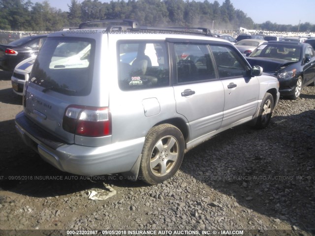 JF1SF65662H752559 - 2002 SUBARU FORESTER S ვერცხლისფერი ფოტო 4