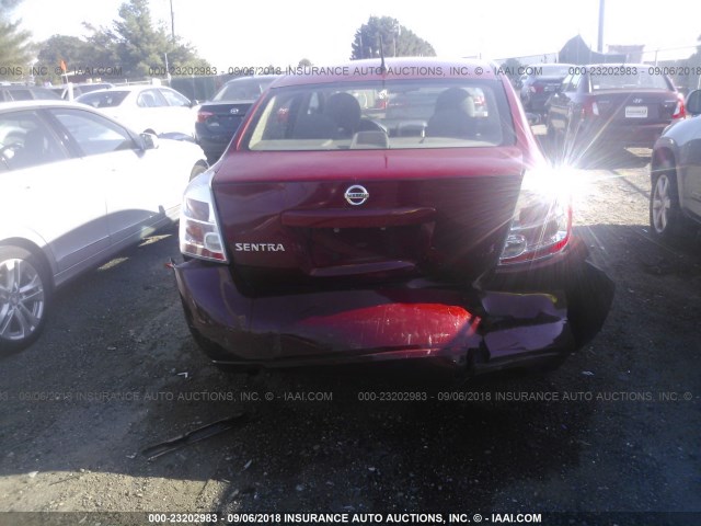 3N1AB61E88L648456 - 2008 NISSAN SENTRA 2.0/2.0S/2.0SL RED photo 6