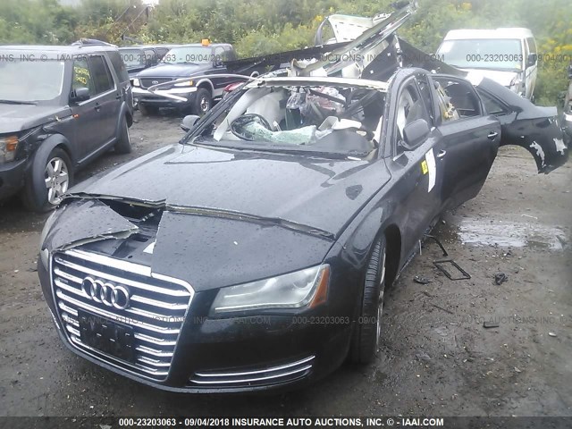 WAURVAFD8BN010559 - 2011 AUDI A8 L QUATTRO BLACK photo 2