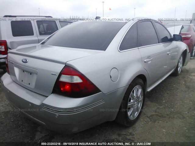 1FAHP24147G153243 - 2007 FORD FIVE HUNDRED SEL SILVER photo 4