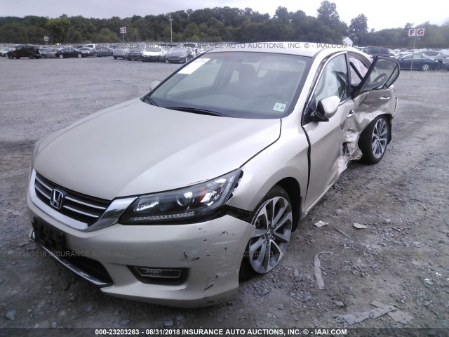 1HGCR2F5XDA177593 - 2013 HONDA ACCORD SPORT GOLD photo 2