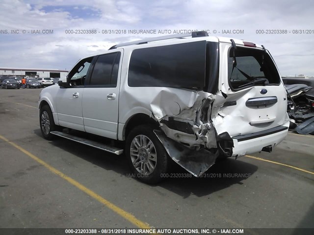 1FMJK2A52BEF12347 - 2011 FORD EXPEDITION EL LIMITED WHITE photo 3