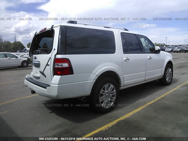 1FMJK2A52BEF12347 - 2011 FORD EXPEDITION EL LIMITED WHITE photo 4
