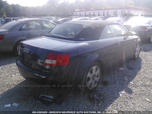 WAUAC48H55K003823 - 2005 AUDI A4 1.8 CABRIOLET BLUE photo 4