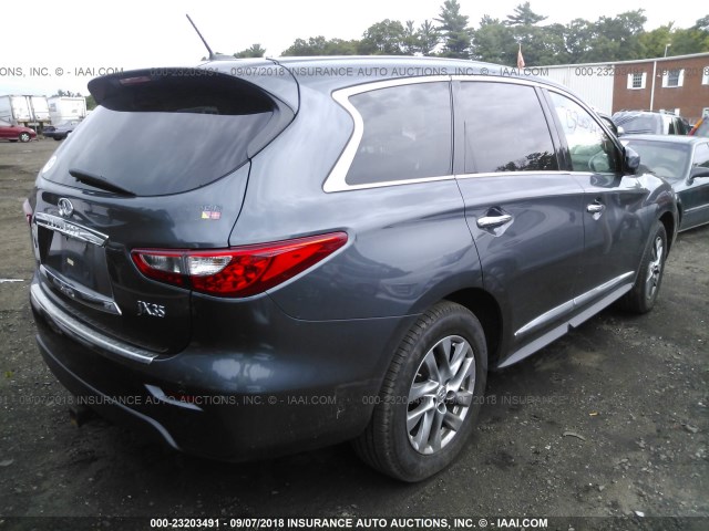 5N1AL0MM3DC308918 - 2013 INFINITI JX35 GRAY photo 4