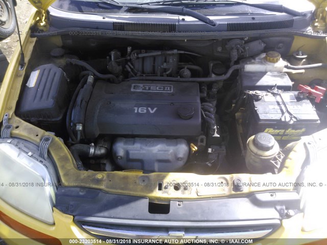 KL1TJ626X4B194844 - 2004 CHEVROLET AVEO LS YELLOW photo 10