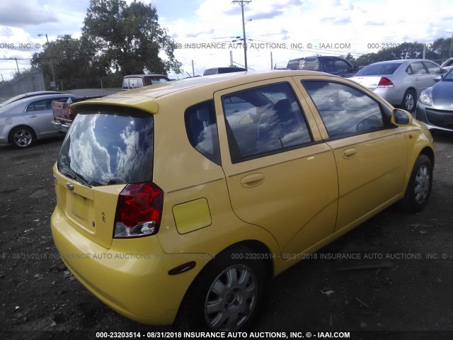 KL1TJ626X4B194844 - 2004 CHEVROLET AVEO LS YELLOW photo 4
