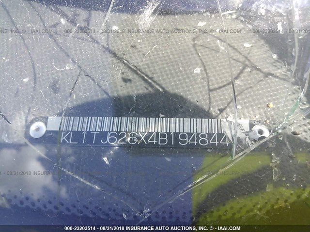 KL1TJ626X4B194844 - 2004 CHEVROLET AVEO LS YELLOW photo 9